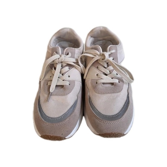 Rachel Zoe Sophie Beige/Taupe Retro Mesh Lace Up Cushion Sneakers Size 6.5 - Picture 1 of 7